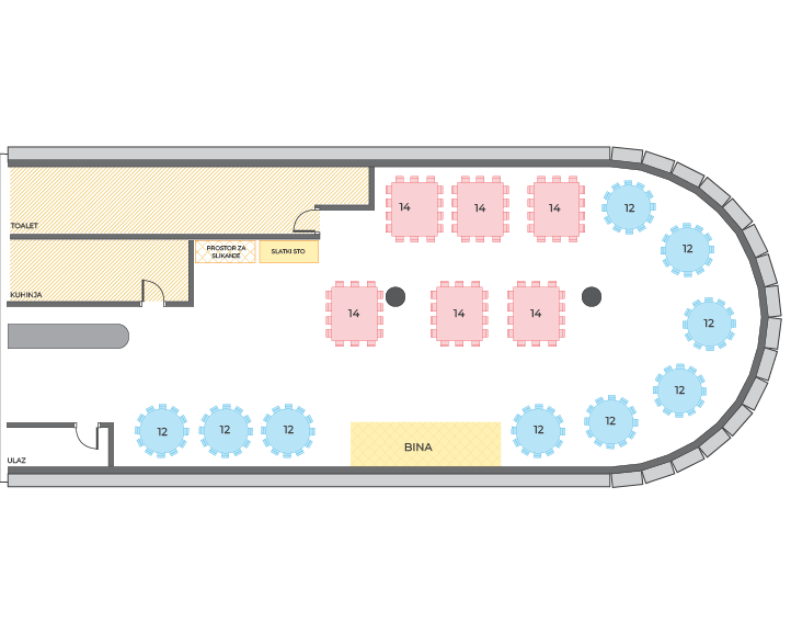 Sala za vencanja 192 mesta